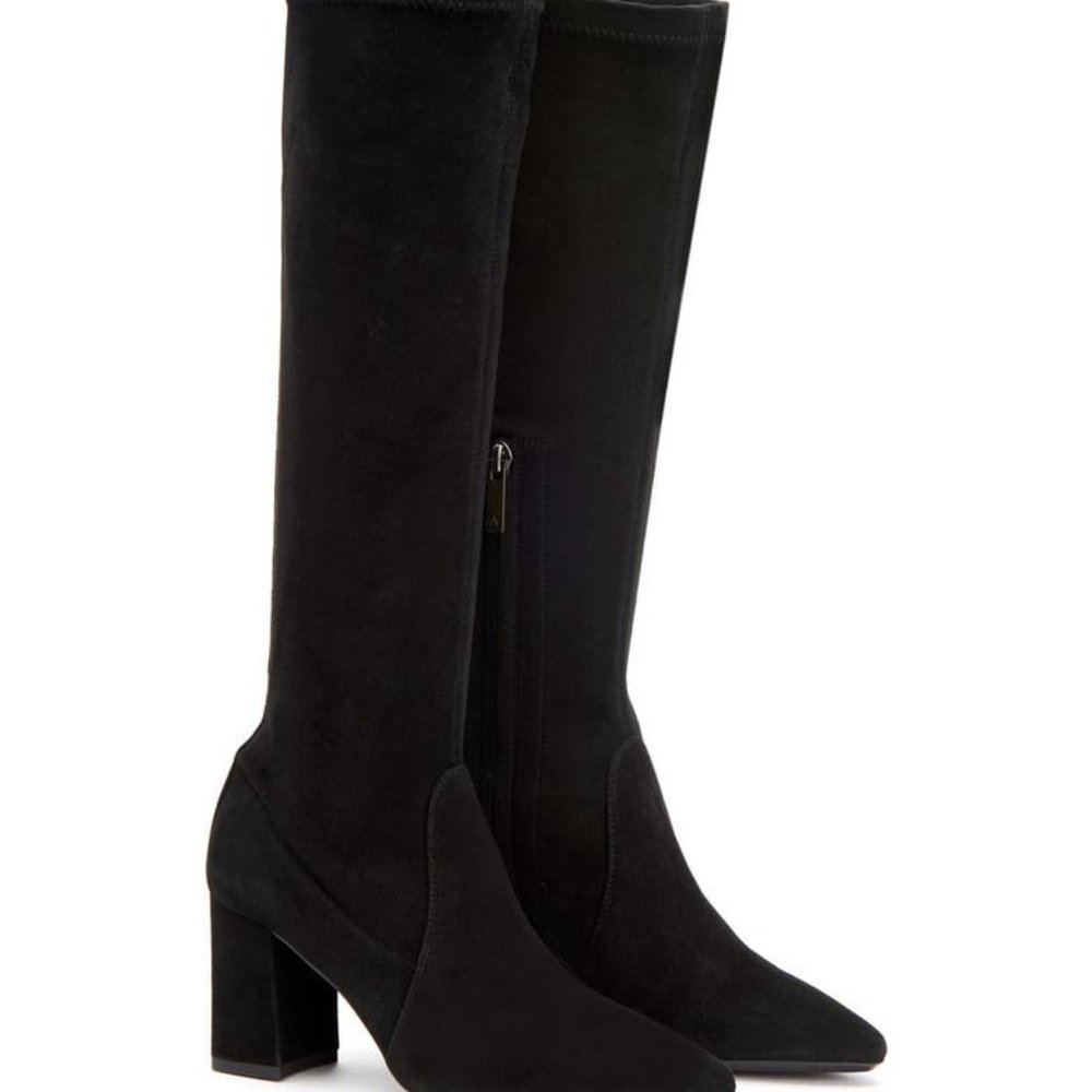 Aquatalia Phillina Suede Weatherproof tall boot black